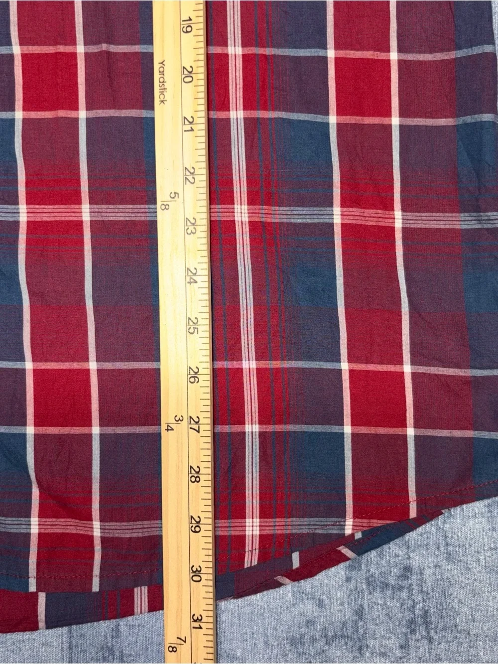Levi's Men's Red and Blue Plaid Button-Down Shirt